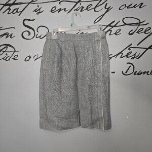 Boos Austria Grey Linen Pencil Skirt with Piping Detailing, M